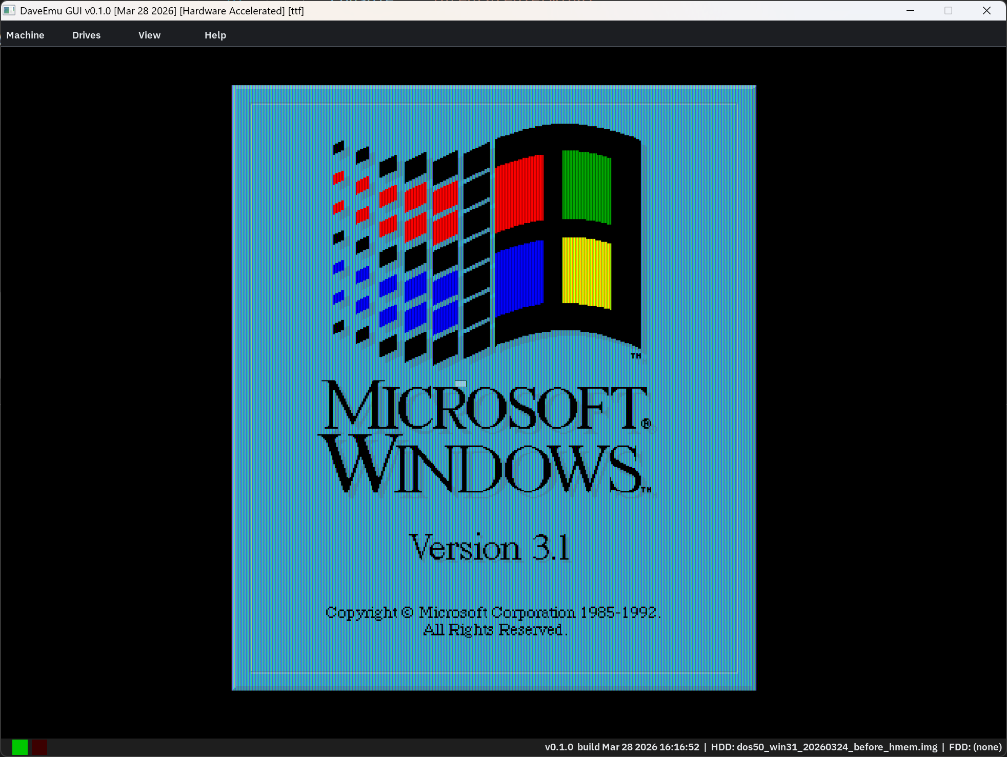 Windows 3.1 booting in protected mode